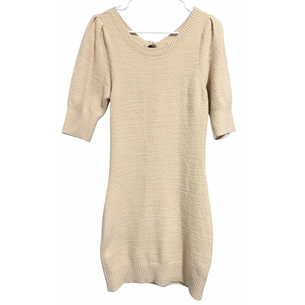 Anthropologie Daily Practice Oh So Cozy Fuzzy Puff Sleeve Sweater Dress Size Sm
